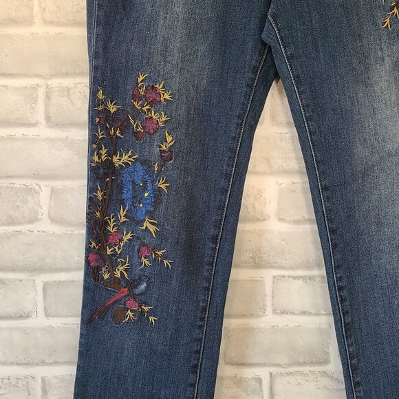 Sundance Magnolia Hand Painted Straight Leg Jeans 29 Boho Feminine - Picture 11 of 11